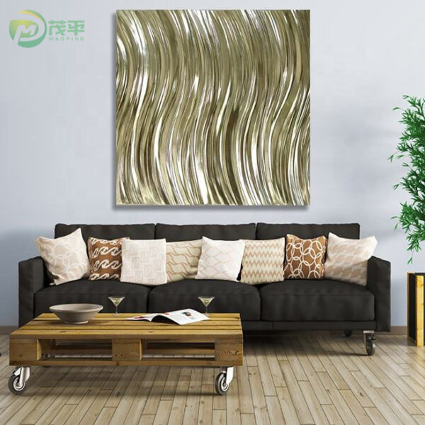 Custom Gold Striped Wall Decorative Sculpture - Image 6
