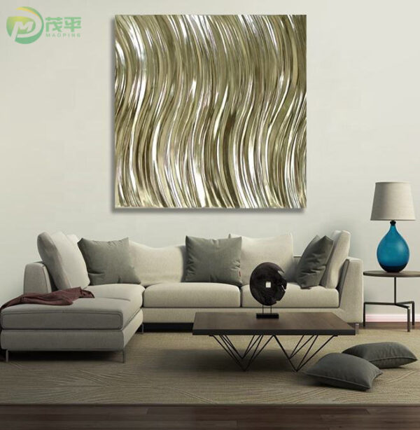 Custom Gold Striped Wall Decorative Sculpture - Image 5