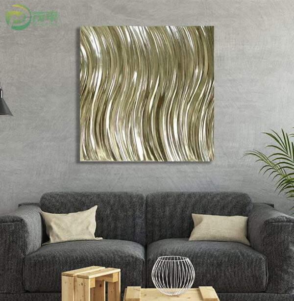 Custom Gold Striped Wall Decorative Sculpture - Image 4