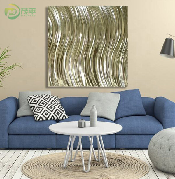 Custom Gold Striped Wall Decorative Sculpture - Image 3