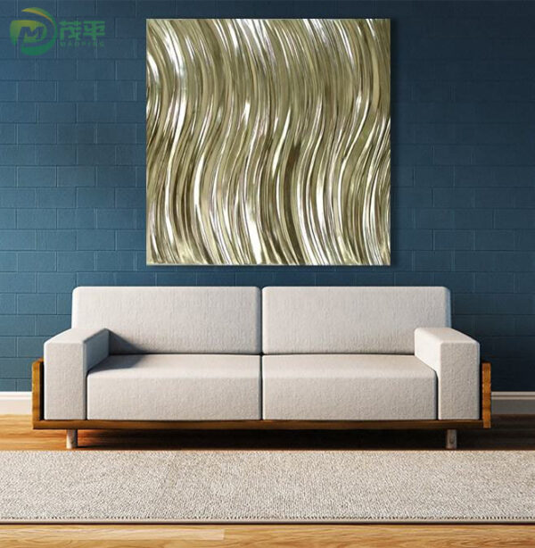 Custom Gold Striped Wall Decorative Sculpture - Image 2
