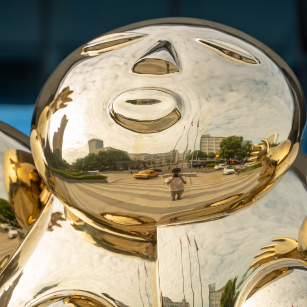 Golden Person People Stainless Steel Sculpture - Image 2