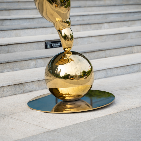 Golden Person People Stainless Steel Sculpture - Image 4
