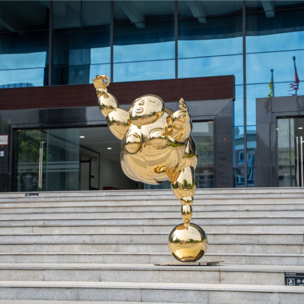 Golden Person People Stainless Steel Sculpture