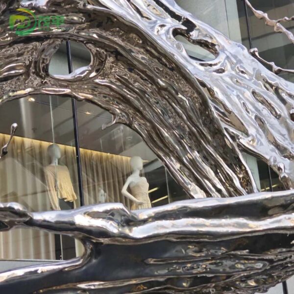Large Metal Spray Stainless Steel Sculpture - Image 6