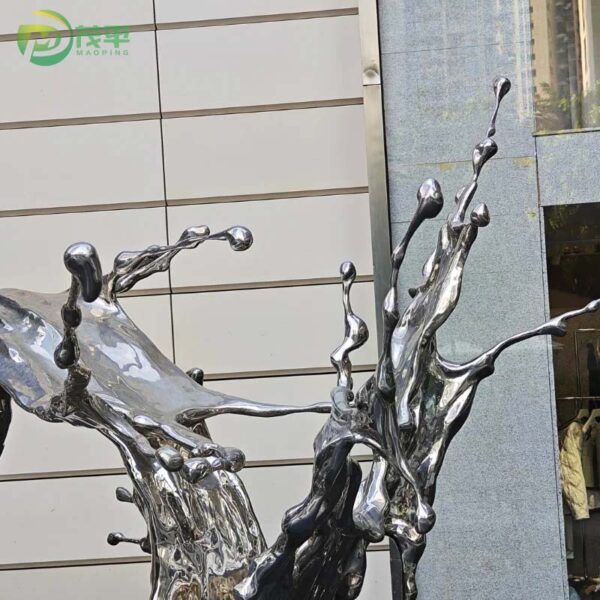 Large Metal Spray Stainless Steel Sculpture - Image 5