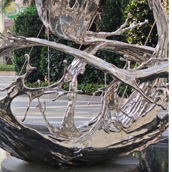 Large Metal Spray Stainless Steel Sculpture - Image 2