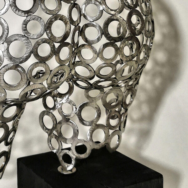 Life Size Oak Base Stainless Steel Sculpture - Image 4