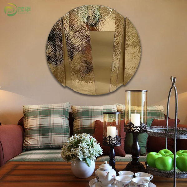 Gold Round Mirror Wall Sculpture - Image 6