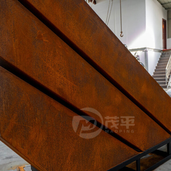 Metal Art Abstract Weathering Corten Steel Sculpture - Image 4