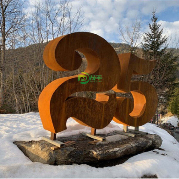 Metal Figure Weathering Corten Steel Sculpture - Image 4