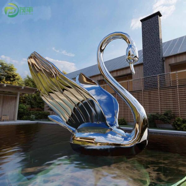 Metal Goose Stainless Steel Sculpture