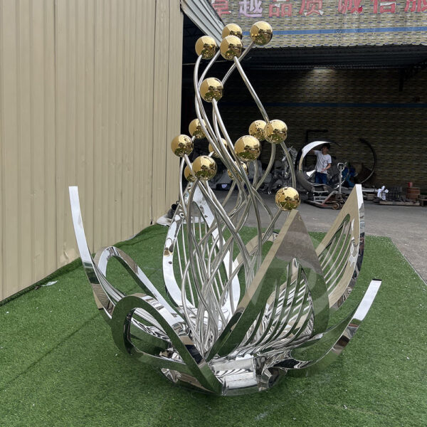 Metal flower stainless steel sculpture - Image 6
