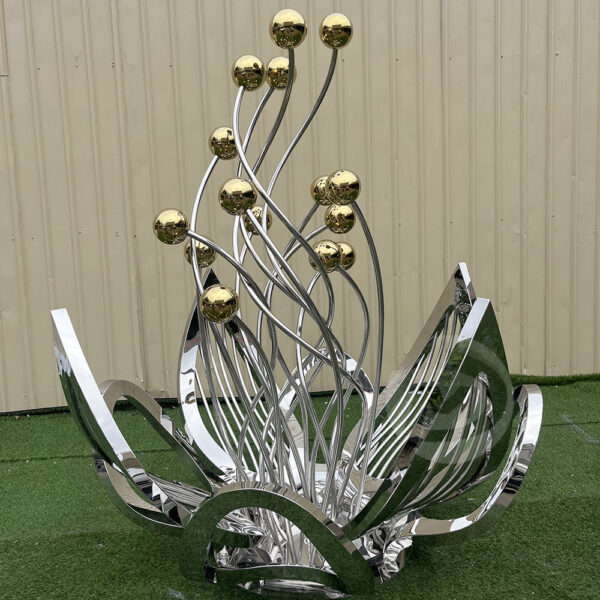 Metal flower stainless steel sculpture - Image 5