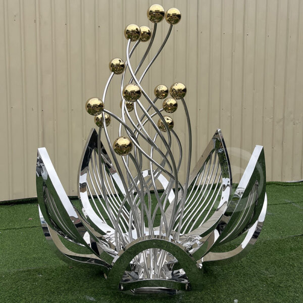 Metal flower stainless steel sculpture - Image 4