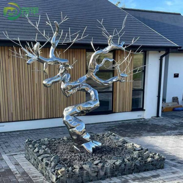 Metal Outdoor Tree Stainless Steel Sculpture - Image 3