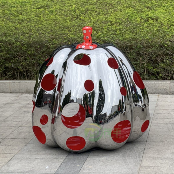 Mirror Pumpkin Stainless Steel Sculpture - Image 2