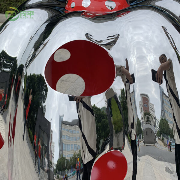 Mirror Pumpkin Stainless Steel Sculpture - Image 4