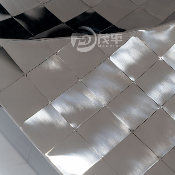 Mirror Metal Wave Bench Creative Stainless Steel Sculpture - Image 5