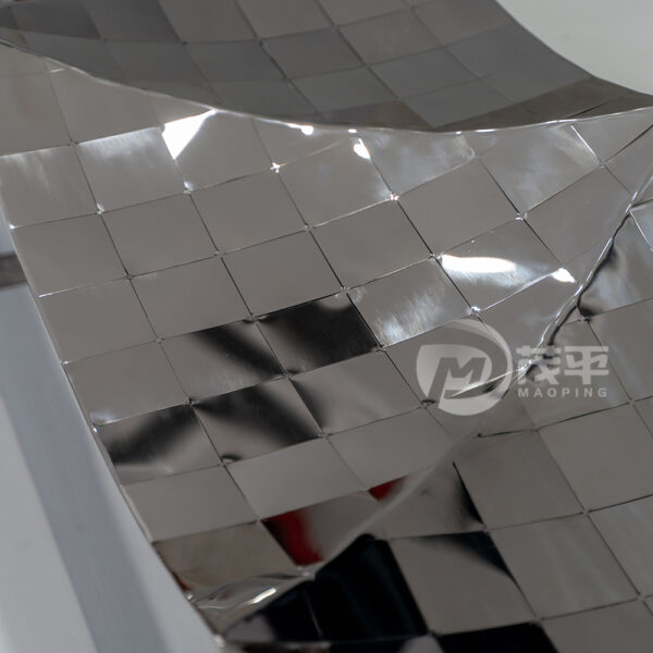Mirror Metal Wave Bench Creative Stainless Steel Sculpture - Image 6