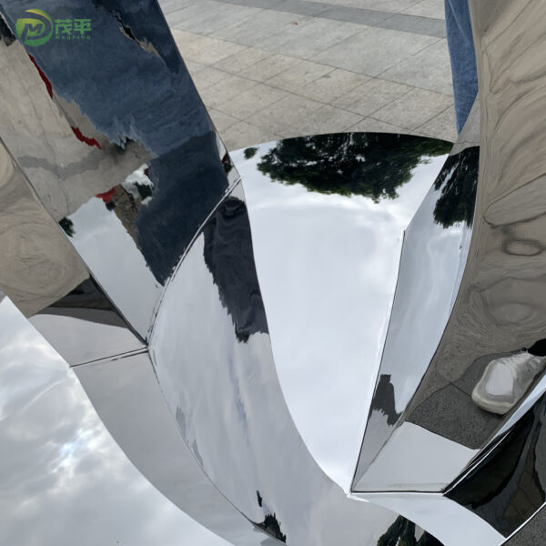 Mirror Abstract Ribbon Stainless Steel Sculpture - Image 5