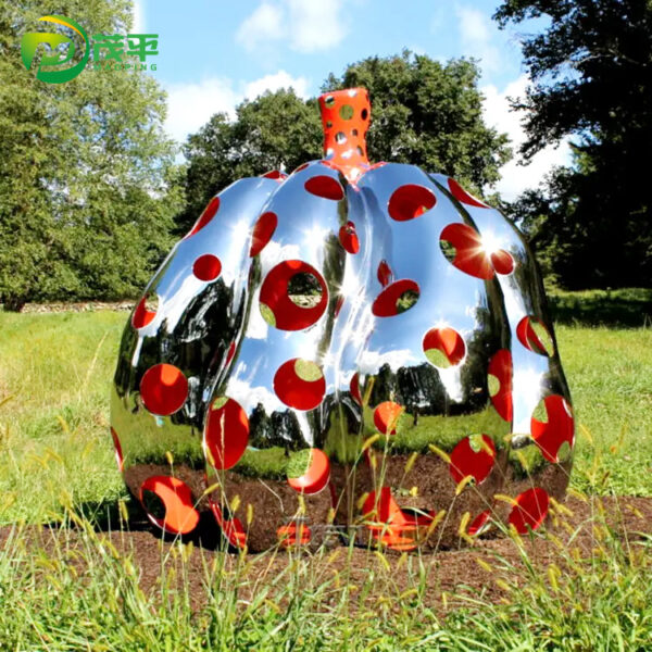 Mirror Pumpkin Stainless Steel Sculpture