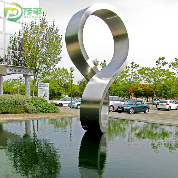 Outdoor Modern Abstract Stainless Steel Sculpture - Image 2