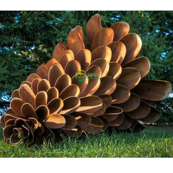Pinecone Corten Steel Sculpture