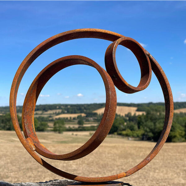 Ring Hoop Circle Modern Corten Steel Sculpture