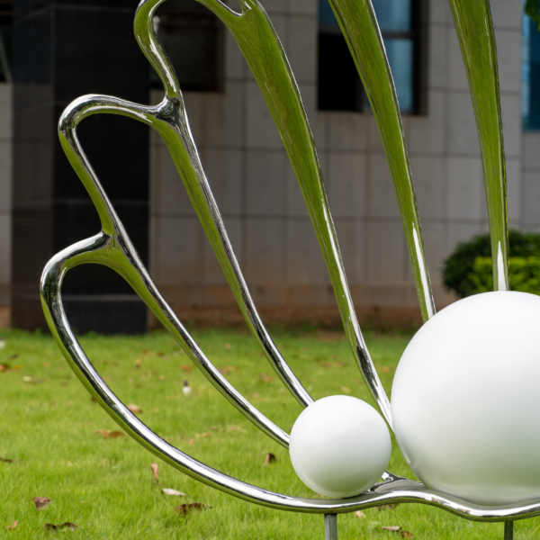 Sea Beach Shell Pearls Stainless Steel Sculpture - Image 4