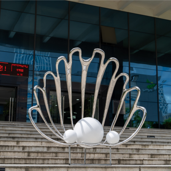 Sea Beach Shell Pearls Stainless Steel Sculpture