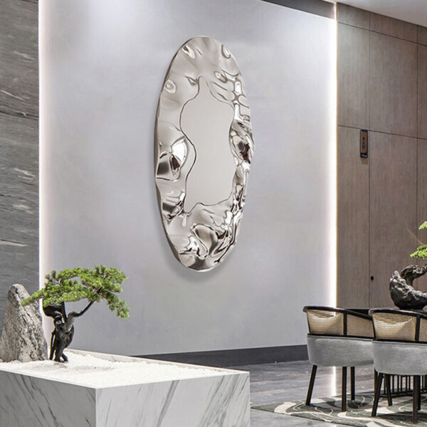 Modern Mirror Wall Sculpture - Image 3