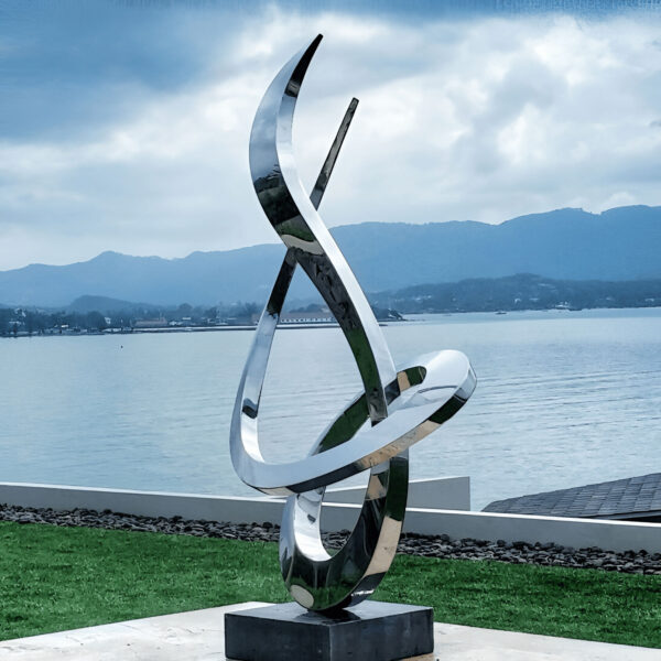 Abstract Ribbon Stainless Steel Sculpture