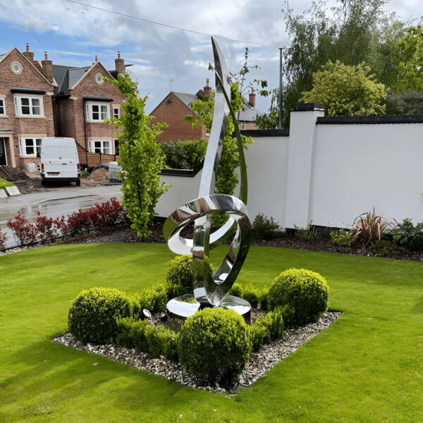Abstract Ribbon Stainless Steel Sculpture - Image 4