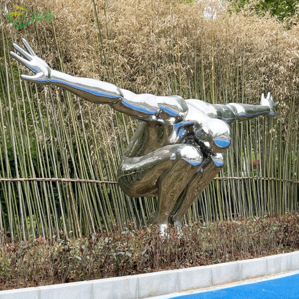 Stainless Steel Diving Man Sculpture
