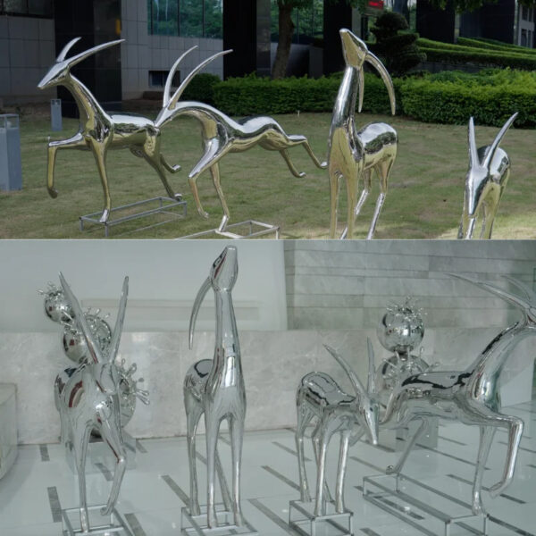 Abstract Antelope Animal Stainless Steel Sculpture - Image 4