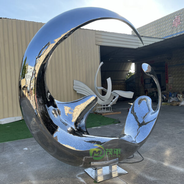 Abstract Ring LED Stainless Steel Sculpture