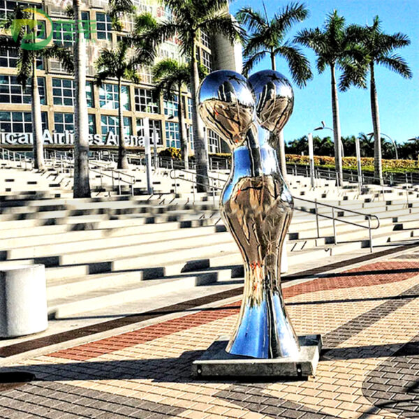 Abstract Figure Mirror Stainless Steel Sculpture - Image 2