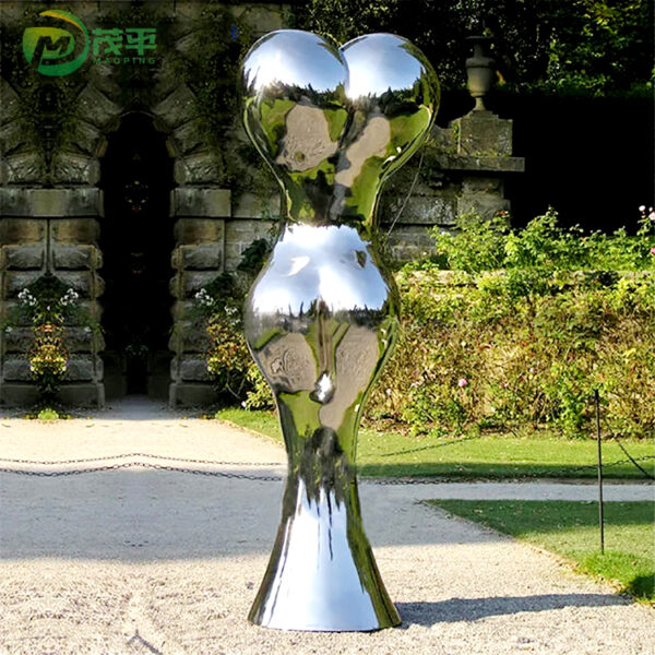 Abstract Figure Mirror Stainless Steel Sculpture