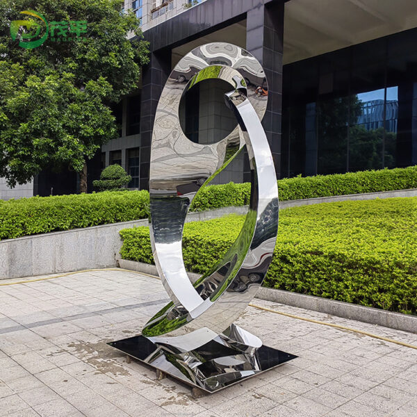 Artistic Polished Stainless Steel Sculpture - Image 2