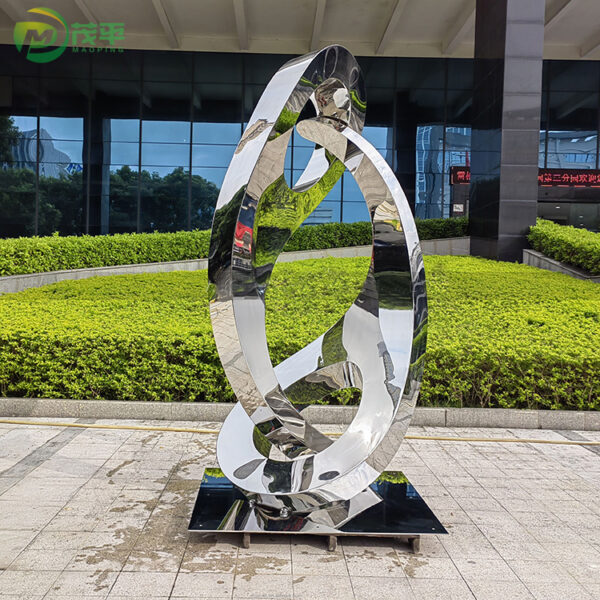 Artistic Polished Stainless Steel Sculpture