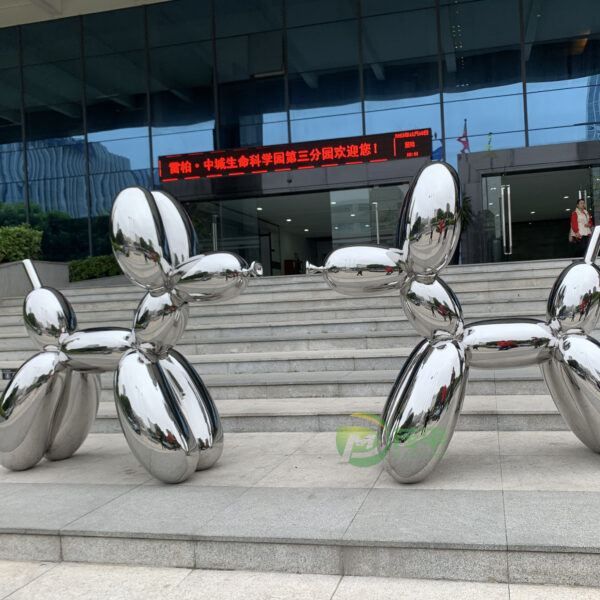 Balloon Dog Polished Stainless Steel Sculpture - Image 3