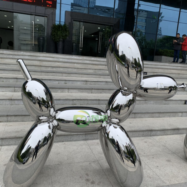 Balloon Dog Polished Stainless Steel Sculpture - Image 2