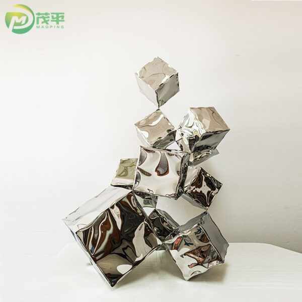 Cube Abstract Stainless Steel Sculpture