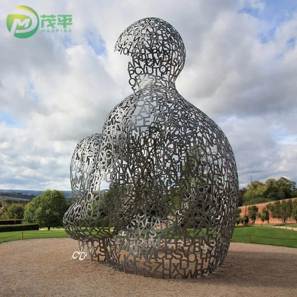 Figure Half Body Art Stainless Steel Sculpture