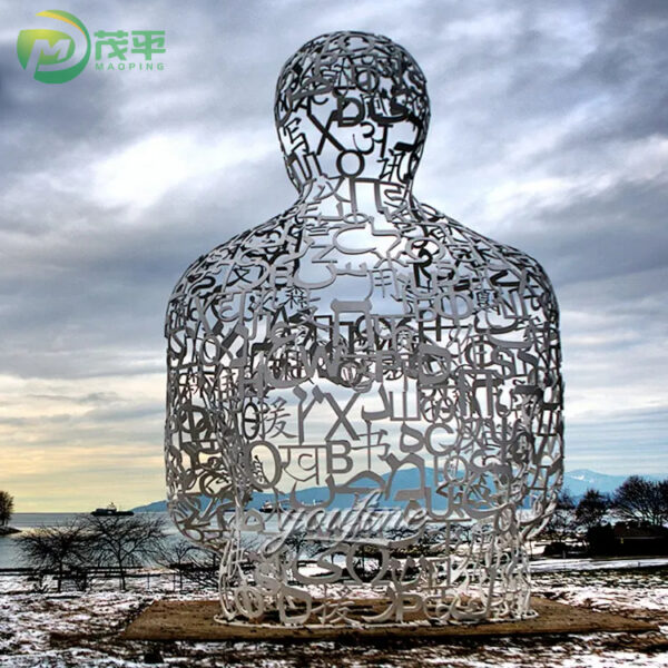 Figure Half Body Art Stainless Steel Sculpture - Image 2