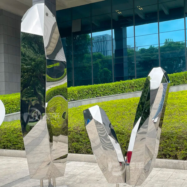 Garden Rock Stainless Steel Sculpture