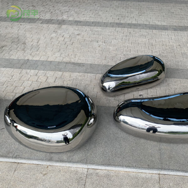 Garden Stone Stool Lawn Stainless Steel Sculpture - Image 3