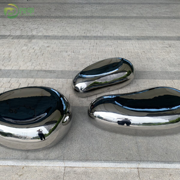 Garden Stone Stool Lawn Stainless Steel Sculpture - Image 4