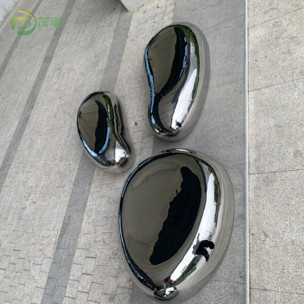 Garden Stone Stool Lawn Stainless Steel Sculpture - Image 5